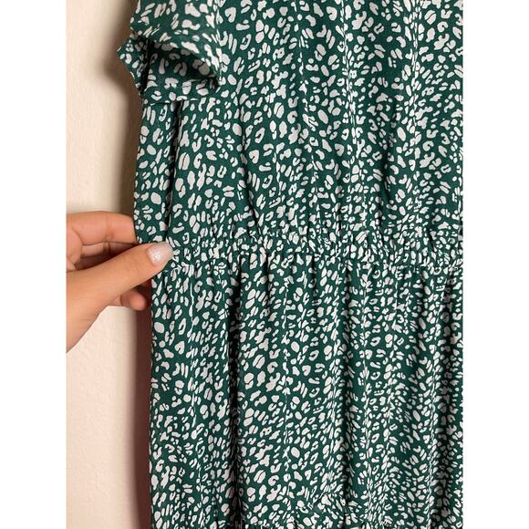 Nemidor Women's Layer Ruffle Animal Print Elastic Waist Short Sleeve Dress 18 - Picture 7 of 16